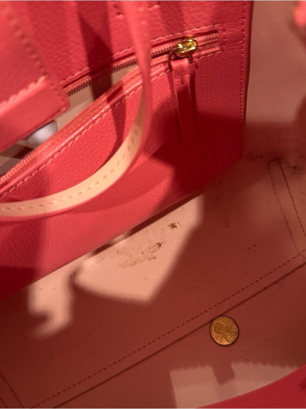 Kate Spade Vanderbilt Small Georgia Satchel Coral Bow Scalloped Leather Handbag - Picture 10 of 11